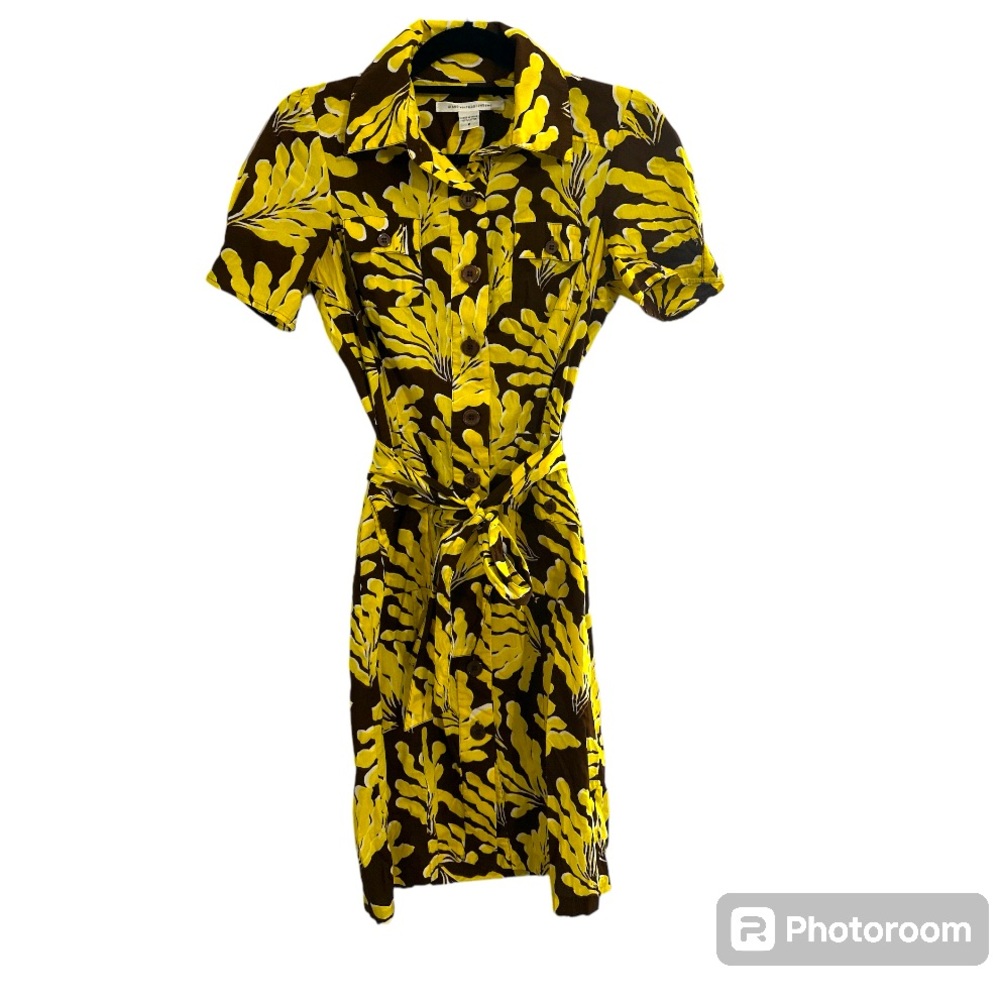 Diane von Furstenberg made in India 100% cotton tropical print dress